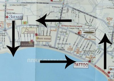 Схема движения транспорта в Паттайе Схема движения транспорта в Паттайе