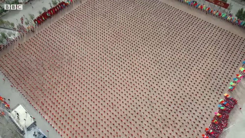 Тренировка УШУ в Шаолине: Вид из космоса