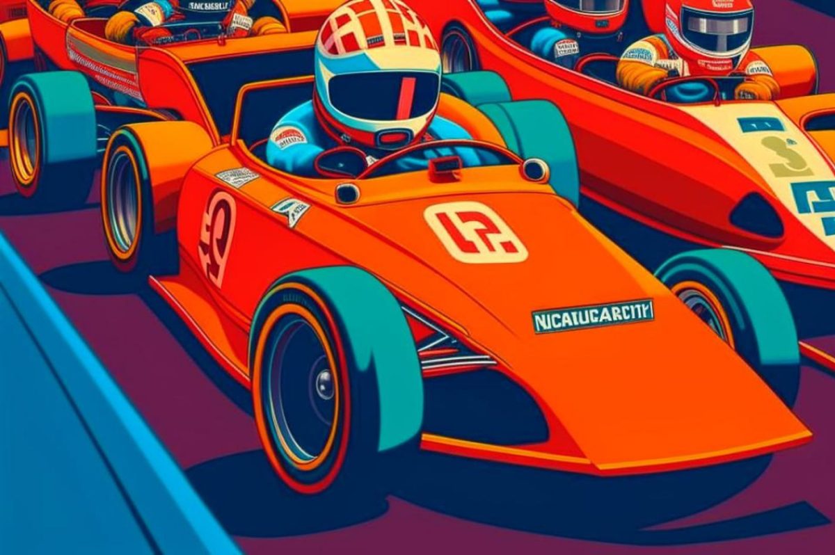 Азиатка катается на машинке Азиатка катается на машинке