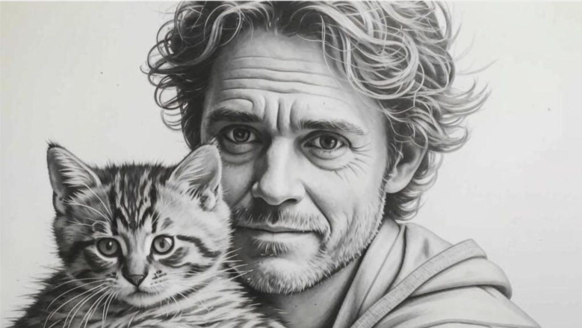 Человек и котик Человек и котик